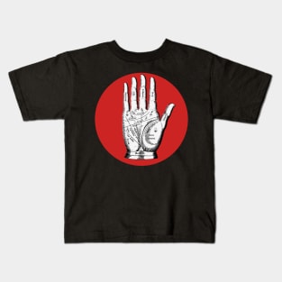 Halloween Fortune, Signs and Omens, Palm - Red and Black Kids T-Shirt